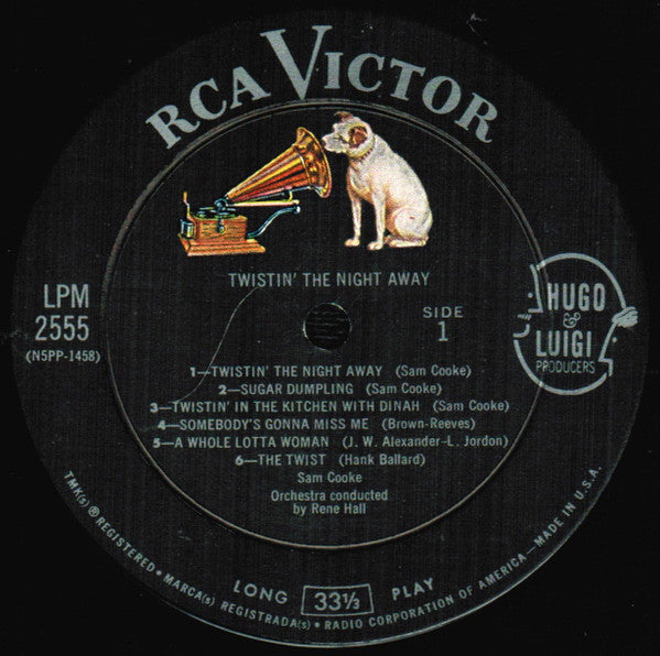 Sam Cooke – Twistin' The Night Away - VG+ (VG cover) LP Record 1962 RCA Victor USA Mono Original Vinyl - Rhythm & Blues / Soul / Twist