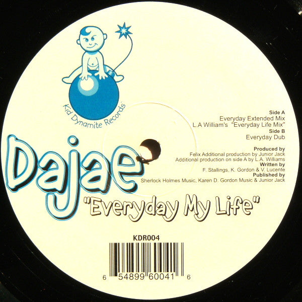 Dajae - Everyday My Life - New 12" Single Record 2001 Kid Dynamite Vinyl - Chicago House - Shuga Records