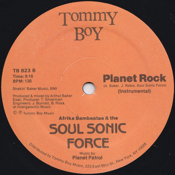 Afrika Bambaataa & The Soul Sonic Force Music By Planet Patrol - Planet Rock - VG+ 12" Single Record 1982 Tommy Boy USA Original Vinyl - Hip Hop / Electro - Shuga Records