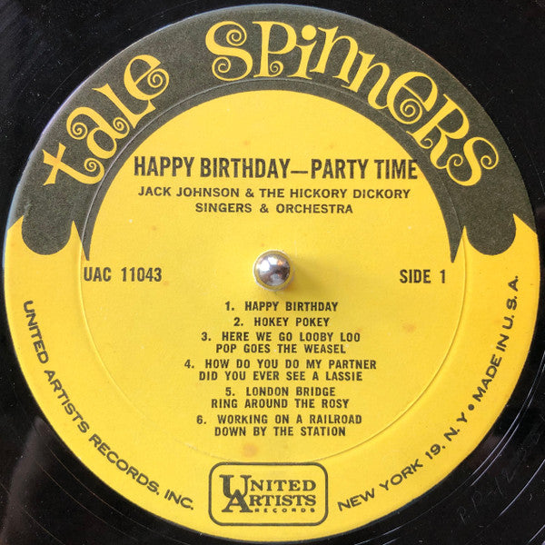 Jack Johnson And The Hickory Dickory Players - Happy Birthday Party Time - VG+ LP Record 1963 United Artists USA Vinyl - Children's / Story - Shuga Records