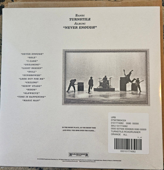 Turnstile - Never Enough - New LP Record 2025 Roadrunner Urban Outfitters Exclusive Golden Yellow Vinyl - Rock / Emo / Hardcore - Shuga Records