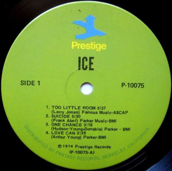 Ice - Ice - VG+ (VG- low grade cover) LP Record 1974 Prestige USA Original Vinyl - Funk / Jazz-Funk - Shuga Records