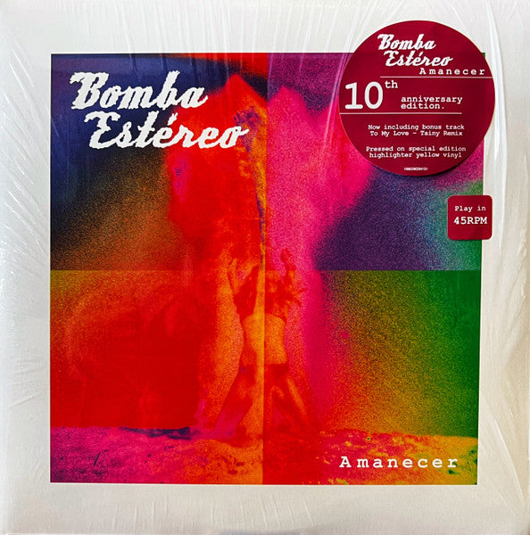 Bomba Estereo - Amanecer (2015) - New 2 LP Record 2025 Sony Highlighter Yellow Vinyl & Poster - Latin / Cumbia / Dance-Pop - Shuga Records