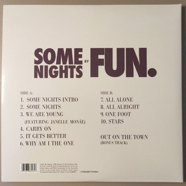 Fun. - Some Nights - Mint- LP Record 2012 Fueled By Ramen USA Black Vinyl, CD & Insert - Pop Rock / Indie Rock - Shuga Records