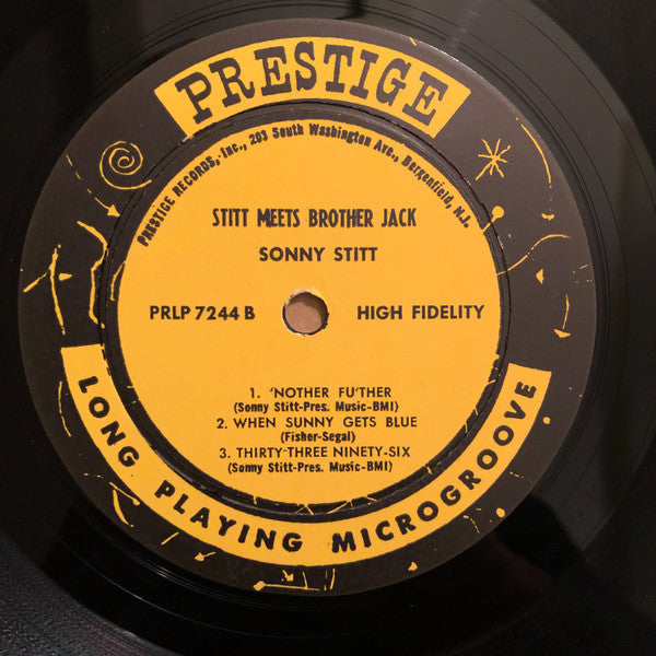 Sonny Stitt With Jack McDuff - Stitt Meets Brother Jack - VG- (lower grade) LP Record 1962 Prestige USA Mono Original Vinyl - Jazz / Bop / Soul-Jazz - Shuga Records