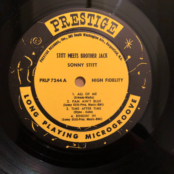 Sonny Stitt With Jack McDuff - Stitt Meets Brother Jack - VG- (lower grade) LP Record 1962 Prestige USA Mono Original Vinyl - Jazz / Bop / Soul-Jazz - Shuga Records