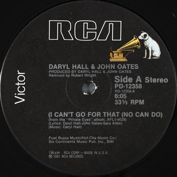 Daryl Hall & John Oates - I Can't Go For That (No Can Do) - Mint- 12" Single Record 1981 RCA USA Vinyl - Pop Rock / Synth-pop - Shuga Records