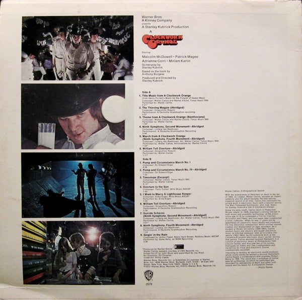 Various - Stanley Kubrick's A Clockwork Orange (1971) - VG+ (vg- cover) LP Record 1976 Warner USA Vinyl - Soundtrack / Experimental - Shuga Records