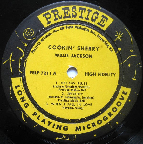 Willis Jackson - Cookin' Sherry - VG LP Record (VG- cover) 1961 Prestige USA Mono Original Press Vinyl - Jazz / Hard Bop - Shuga Records