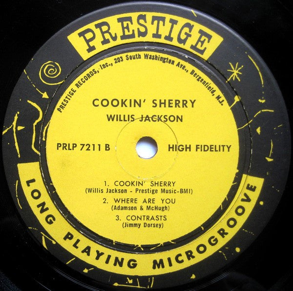 Willis Jackson - Cookin' Sherry - VG LP Record (VG- cover) 1961 Prestige USA Mono Original Press Vinyl - Jazz / Hard Bop - Shuga Records