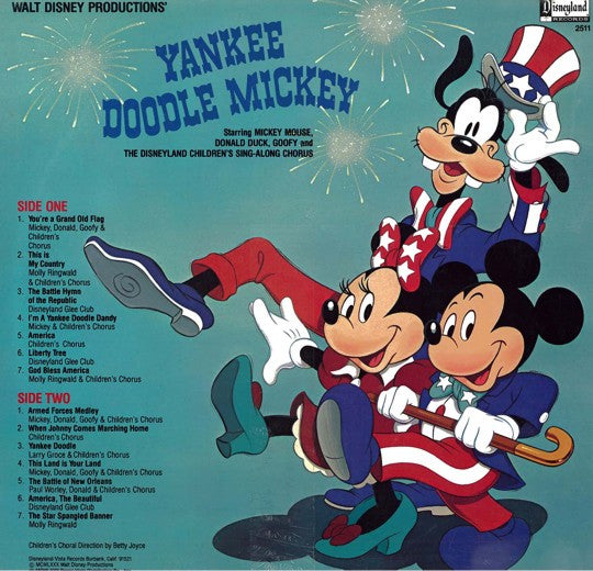 Various - Yankee Doodle Mickey - VG+ LP Record 1980 Walt Disney Disneyland USA Vinyl - Children's - Shuga Records