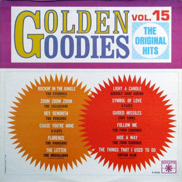 Various - Golden Goodies - Vol. 15 - Mint- LP Record 1970s Roulette USA Vinyl - Rock & Roll / Doo Wop - Shuga Records