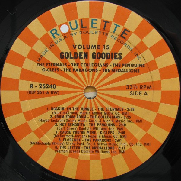 Various - Golden Goodies - Vol. 15 - Mint- LP Record 1970s Roulette USA Vinyl - Rock & Roll / Doo Wop - Shuga Records