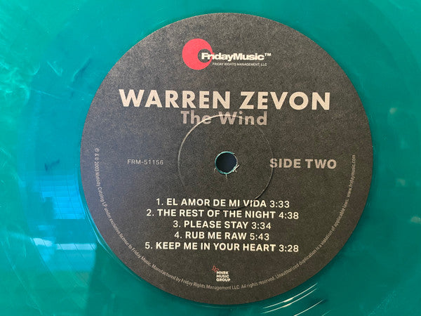 Warren Zevon - The Wind (2003) - New LP Record 2025 Friday Music Teal 180 gram Vinyl - Pop Rock / Soft Rock - Shuga Records