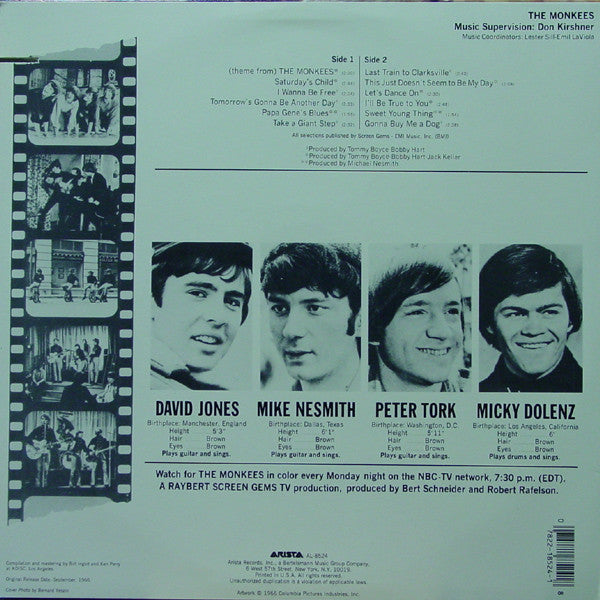 The Monkees - The Monkees (1966) - VG+ LP Record 1988 Arista USA Vinyl - Pop Rock - Shuga Records