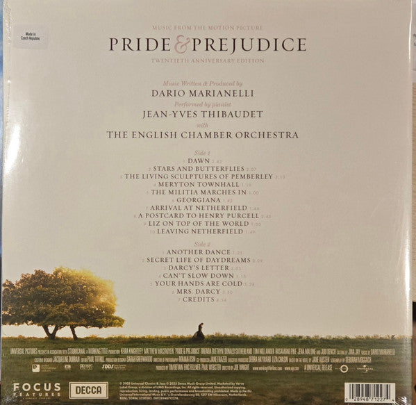 Dario Marianelli, Jean-Yves Thibaudet - Pride & Prejudice (Music From The Motion Picture 2005) - New LP Record 2025 Decca UMG Black Vinyl & Booklet - Soundtrack / Classical / Score - Shuga Records