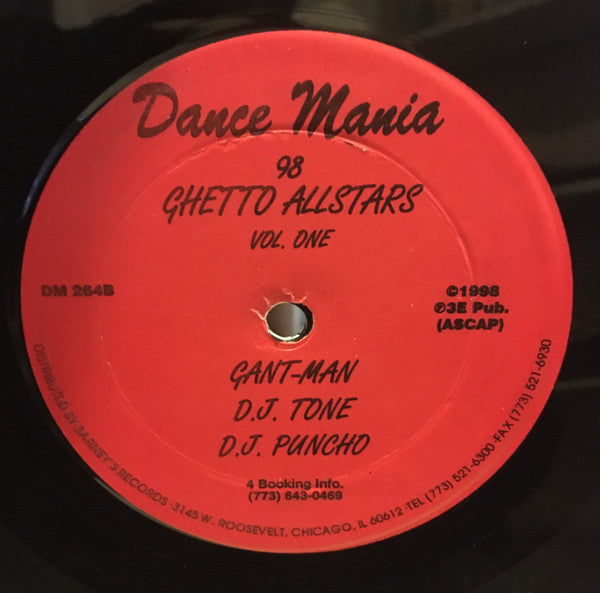 Gant-Man / D.J. Tone / D.J. Puncho - Ghetto Allstars Vol. One - VG- (low grade) 12" Single Record 1988 Dance Mania USA Original Vinyl - Chicago Ghetto House / Juke - Shuga Records