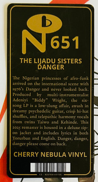 The Lijadu Sisters - Danger (1976) - New LP Record 2025 Numero Group Secretly Society Club Edition Cherry Nebula Vinyl - Afrobeat / Funk / Soul - Shuga Records