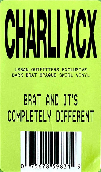 Charli XCX - Brat And It's Completely Different - New 2 LP Record 2025 Atlantic Urban Outfitters Exclusive Dark Brat Opaque Swirl Vinyl - Pop / Dance-pop / HyperPop - Shuga Records