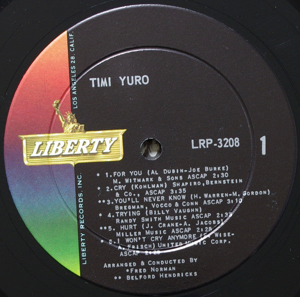 Timi Yuro - Hurt!!!!!!! - VG+ LP Record 1961 Liberty USA Mono Original Vinyl - Pop / Soul - Shuga Records