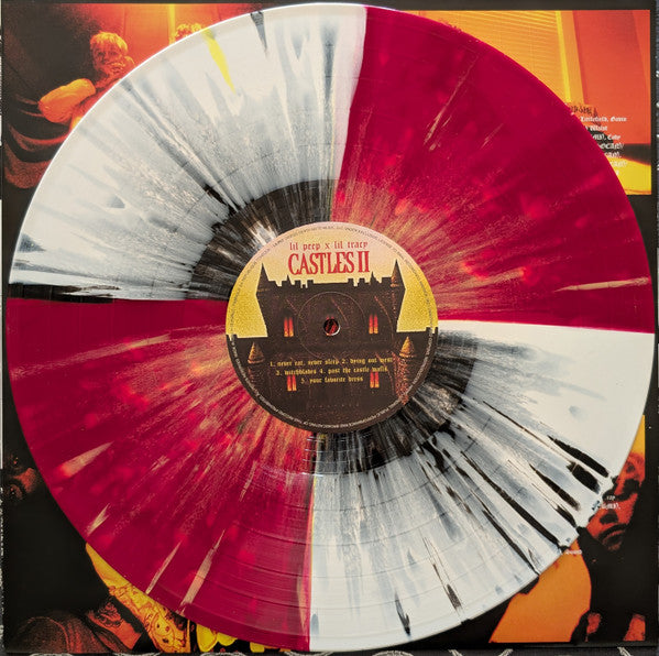 Lil Peep & Lil Tracy - Castles I / Castles II - New LP Record 2025 AWAL USA Quad-Split Red/Yellow Splatter & White/Black Splatter Vinyl & 2x Stickers - Hip Hop / Emo / Trap / Cloud Rap - Shuga Records