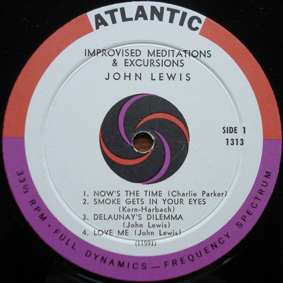 John Lewis - Improvised Meditations & Excursions - VG LP Record 1959 Atlantic USA Mono Original Vinyl - Jazz - Shuga Records