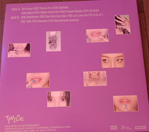 Twice - This Is For - New LP Record 2025 Republic JYP Imperial Dragonfruit Glitter Vinyl, Photocard, Stencil & Poster - K-pop - Shuga Records