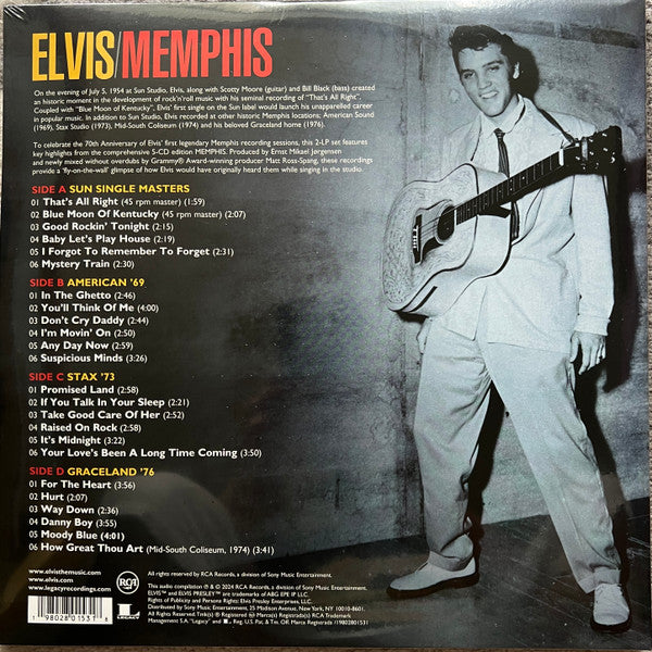 Elvis Presley - Memphis - New 2 LP Record 2024 RCA Vinyl - Rock & Roll / Country Rock / Pop - Shuga Records