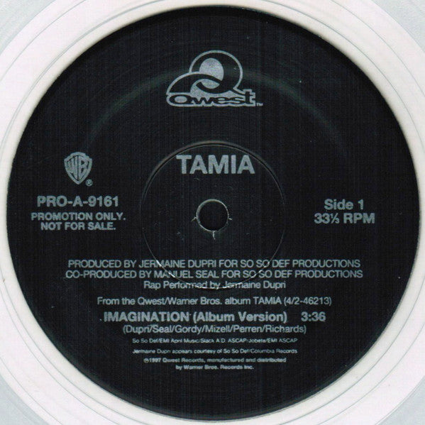 Tamia - Imagination - Mint- 12" Single Record 1997 Qwest Warner USA Promo Clear Vinyl - R&B / Hip Hop