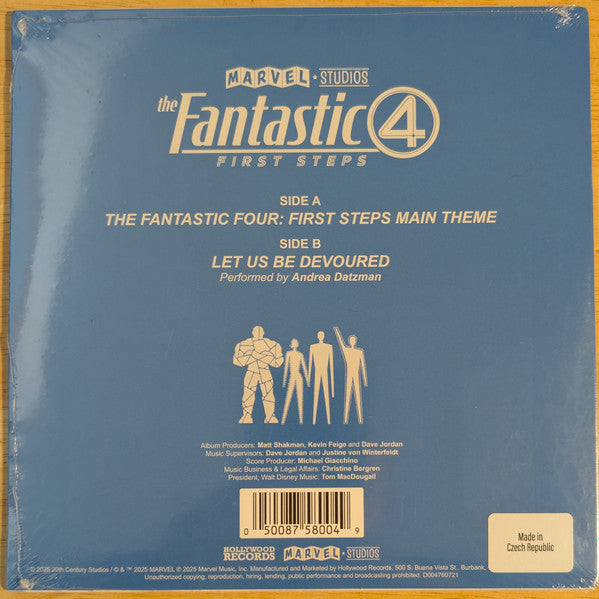 Michael Giacchino - The Fantastic Four: First Steps (Main Theme) - New 7" Single Record 2025 Hollywood Marvel Galactic Blue Vinyl - Soundtrack - Shuga Records