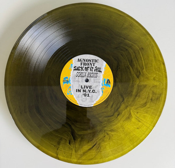 Agnostic Front / Sick Of It All / Gorilla Biscuits - Live In N.Y.C. '91 - Mint- LP Record 2025 WARGOD USA Galaxy Yellow W/ Black Smoke Vinyl & Poster - Hardcore / Punk - Shuga Records