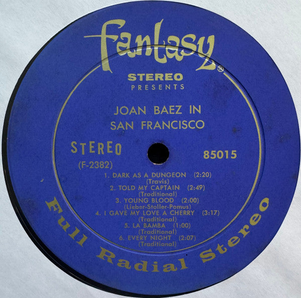 Joan Baez - In San Francisco - VG+ LP Record 1964 Fantasy USA Vinyl - Folk / Pop Folk - Shuga Records