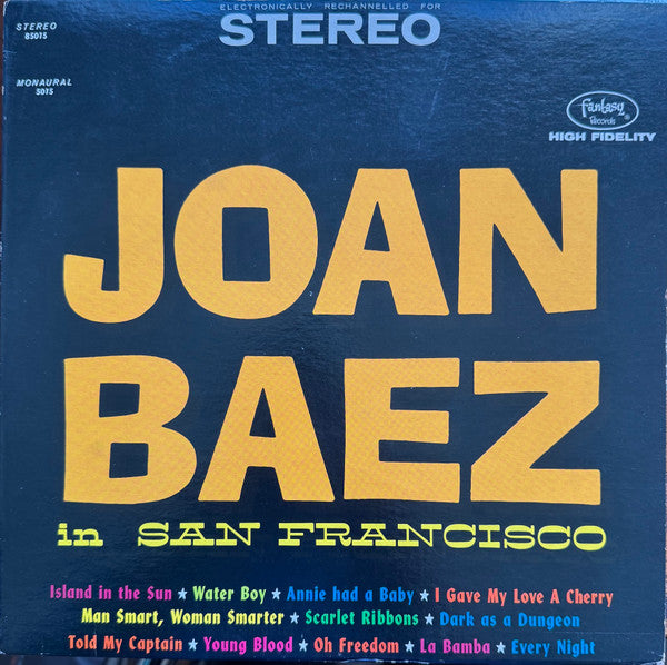Joan Baez - In San Francisco - VG+ LP Record 1964 Fantasy USA Vinyl - Folk / Pop Folk - Shuga Records