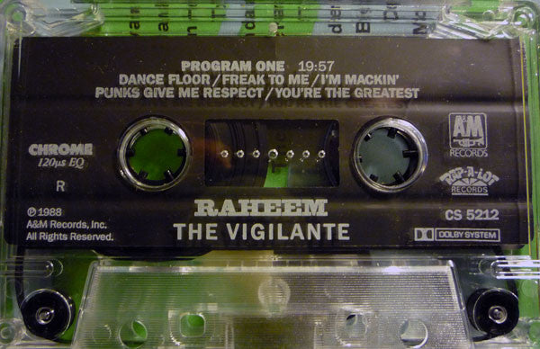 Raheem - The Vigilante - VG+ Cassette 1988 Rap-A-Lot Records A&M USA Tape - Hip Hop - Shuga Records