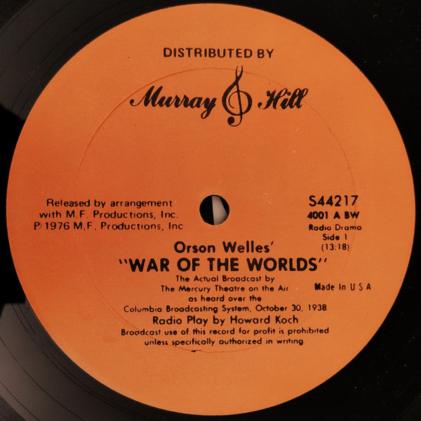 Orson Welles - War Of The Worlds (1968) - VG+ 2 LP Record 1976 Murray Hill USA Vinyl - Spoken Word / Radioplay - Shuga Records