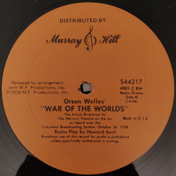 Orson Welles - War Of The Worlds (1968) - VG+ 2 LP Record 1976 Murray Hill USA Vinyl - Spoken Word / Radioplay - Shuga Records