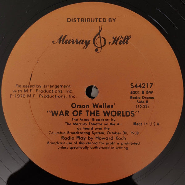 Orson Welles - War Of The Worlds (1968) - VG+ 2 LP Record 1976 Murray Hill USA Vinyl - Spoken Word / Radioplay - Shuga Records