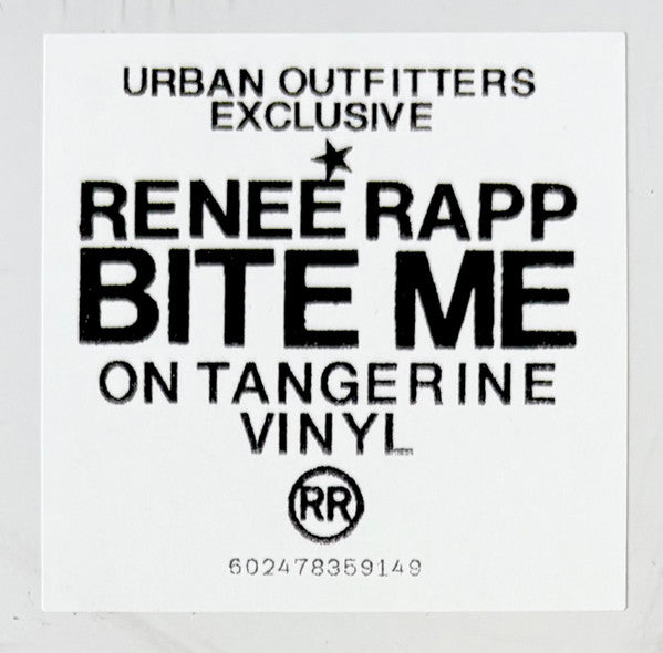 Reneé Rapp - Bite Me - New LP Record 2025 Interscope Urban Outfitters Exclusive Tangerine Vinyl - Alt-Pop - Shuga Records