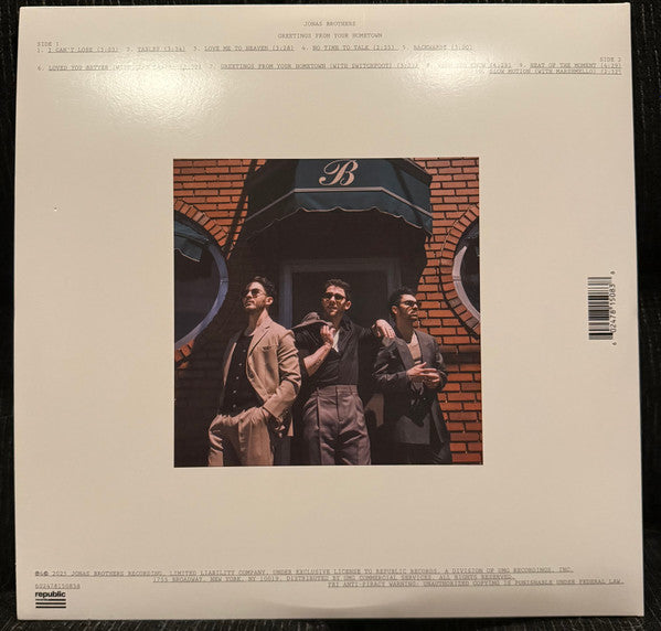 Jonas Brothers - Greetings From Your Hometown - New LP Record 2025 Republic Cobalt Vinyl & Poster - Pop Rock / Soft Rock - Shuga Records