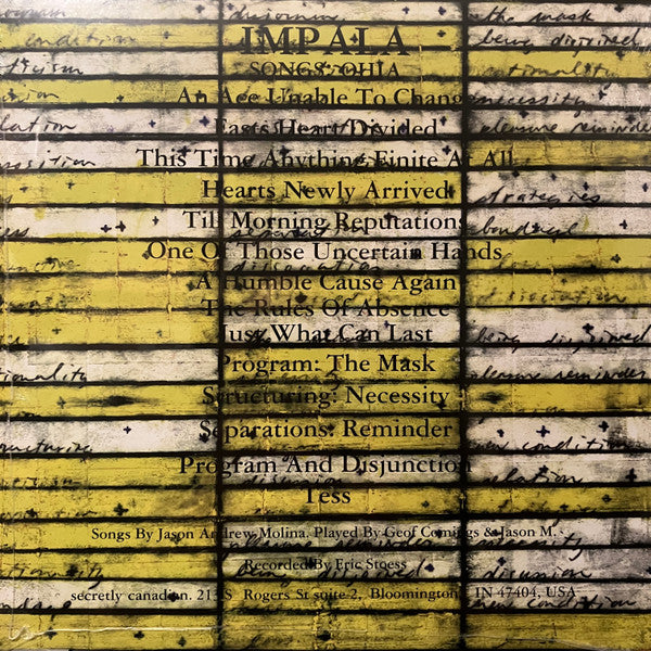 Songs: Ohia - Impala (1998) - New LP Record 2025 Secretly Canadian Secretly Society Club Eco-mix Vinyl - Alternative Rock / Indie Rock - Shuga Records
