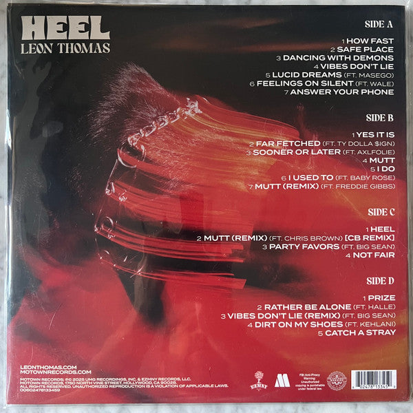 Leon Thomas - MUTT Deluxe: HEEL (2024) - Mint- 2 LP Record 2025 Motown EZMNY Promo Ruby Red Vinyl - R&B / Soul - Shuga Records