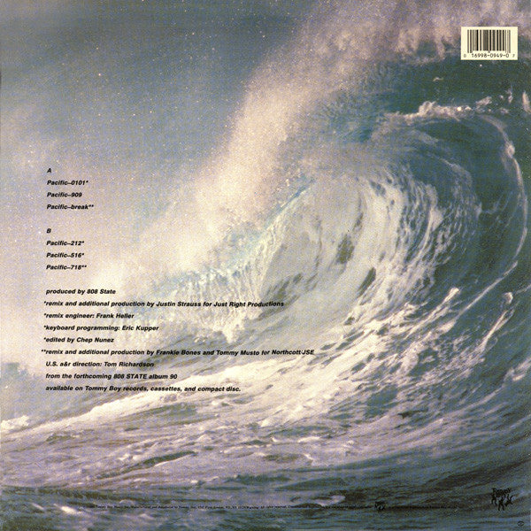 808 State - Pacific - VG- (Lower grade vinyl) 12" Single Record 1990 Tommy Boy USA Vinyl - Electronic / Techno / Ambient - Shuga Records