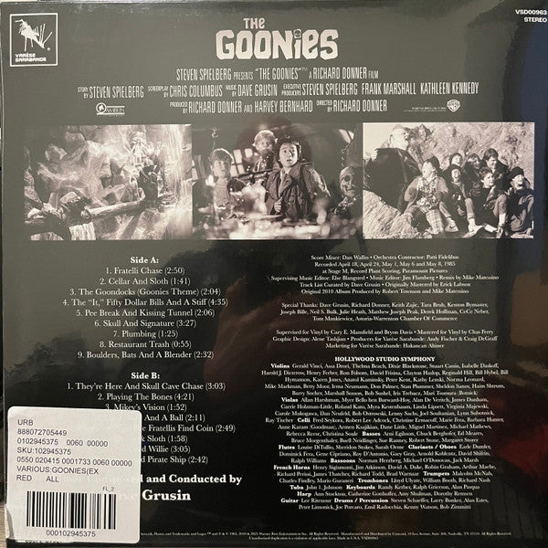 Dave Grusin - The Goonies Original Motion Picture (1985) - Mint- LP Record 2025 Varèse Sarabande USA Urban Outfitters Exclusive Inferno Red Vinyl - Soundtrack - Shuga Records