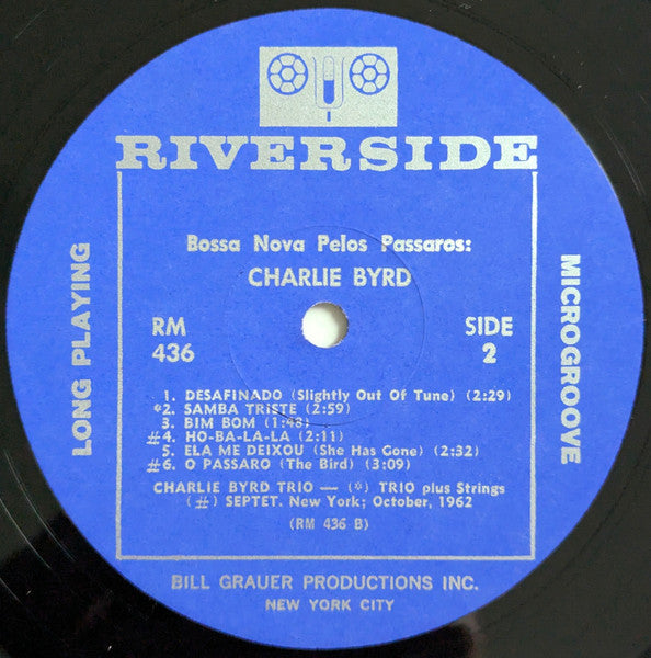 Charlie Byrd ‎- Bossa Nova Pelos Passaros - VG+ LP Record 1962 Riverside USA Mono RARE MGM Pressing - Jazz / Latin Bossa Nova - Shuga Records