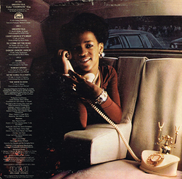 Evelyn 'Champagne' King - Smooth Talk - VG+ LP Record 1977 RCA USA Vinyl - Soul / Disco / Funk - Shuga Records
