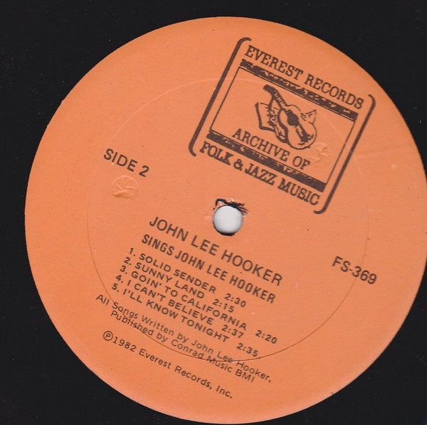John Lee Hooker - Sings John Lee Hooker - VG (low grade cover) LP Record 1982 Everest USA Vinyl - Blues - Shuga Records