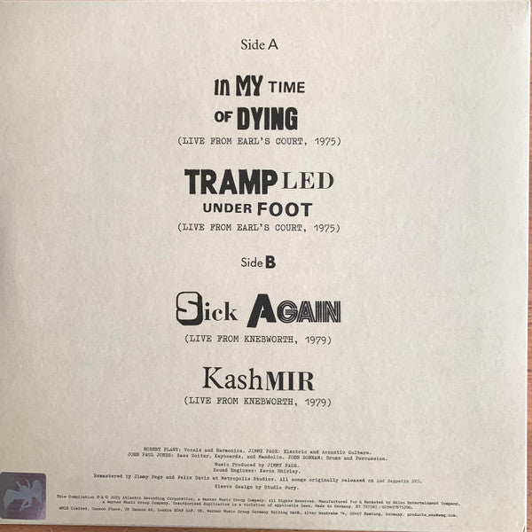 Led Zeppelin - Live EP - New EP Record 2025 Swan Song 180 gram Vinyl - Classic Rock / Blues Rock - Shuga Records