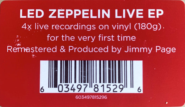 Led Zeppelin - Live EP - New EP Record 2025 Swan Song 180 gram Vinyl - Classic Rock / Blues Rock - Shuga Records