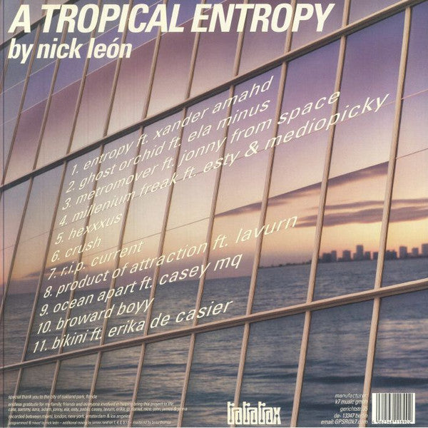 Nick León - A Tropical Entropy - New LP Record 2025 Tra Tra Trax Vinyl - Electronic / Club / Deep Reggaeton / Ambient - Shuga Records