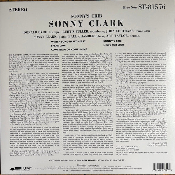 Sonny Clark - Sonny's Crib (1958) - New LP Record 2025 Blue Note 180 gram Vinyl - Jazz / Hard Bop - Shuga Records
